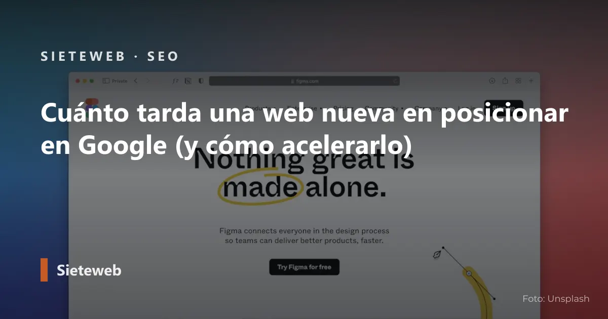 Portada del artículo: Cuánto tarda una web nueva en posicionar en Google (y cómo acelerarlo)