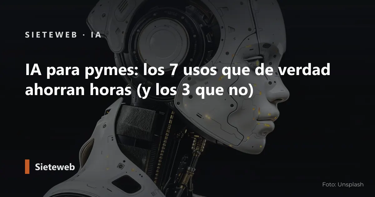 Portada del artículo: IA para pymes: los 7 usos que de verdad ahorran horas (y los 3 que no)